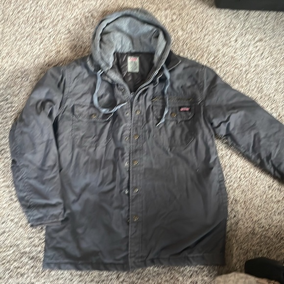 Dickies Mens med 38/40 Work Jacket Layered Look Hooded Quilted Lining no tears - Picture 2 of 9